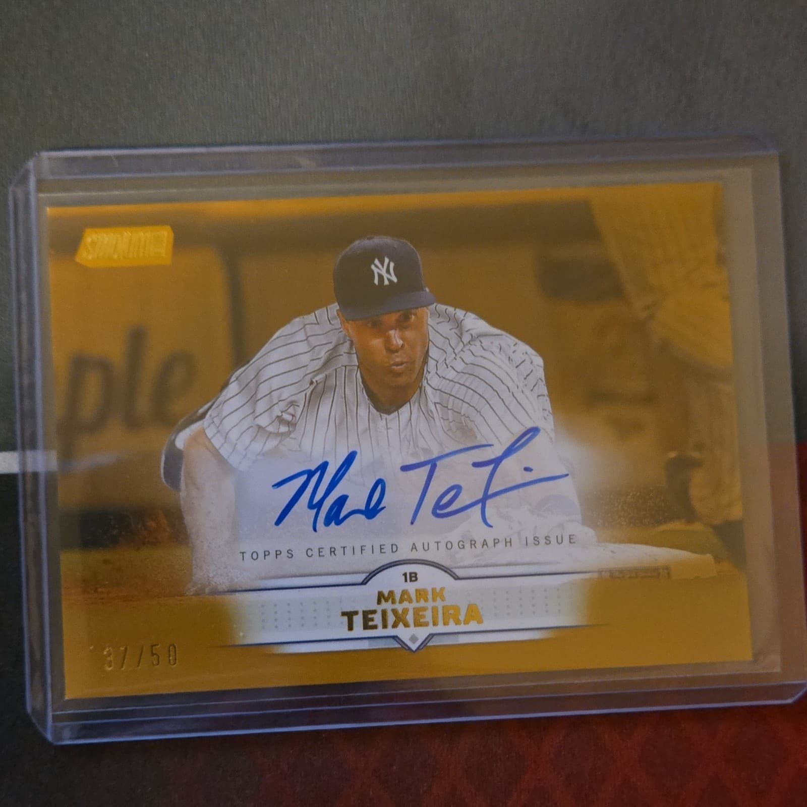2025 Topps Stadium Club Mark Teixeira Yankees Gold Auto #SCBA-MT /50