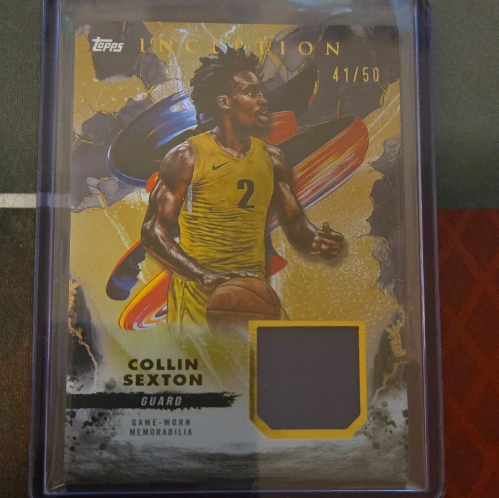Topps 2024-25 Inception Collin Sexton Utah Jazz Relics Holo Gold #REC-CS 41/50