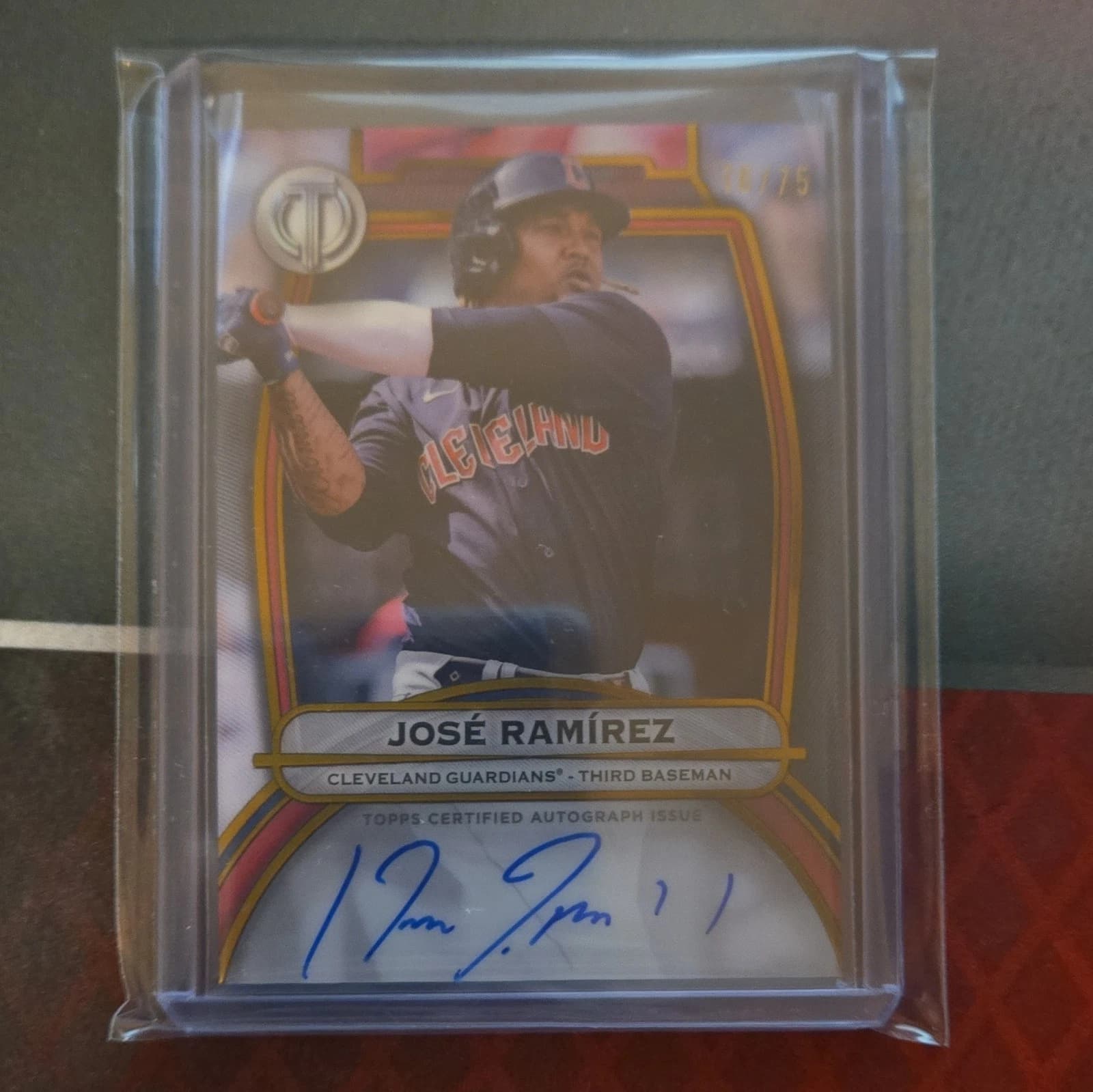 Topps 2025 Tribute Jose Ramirez Guardians Autograph TA-JR 16/75