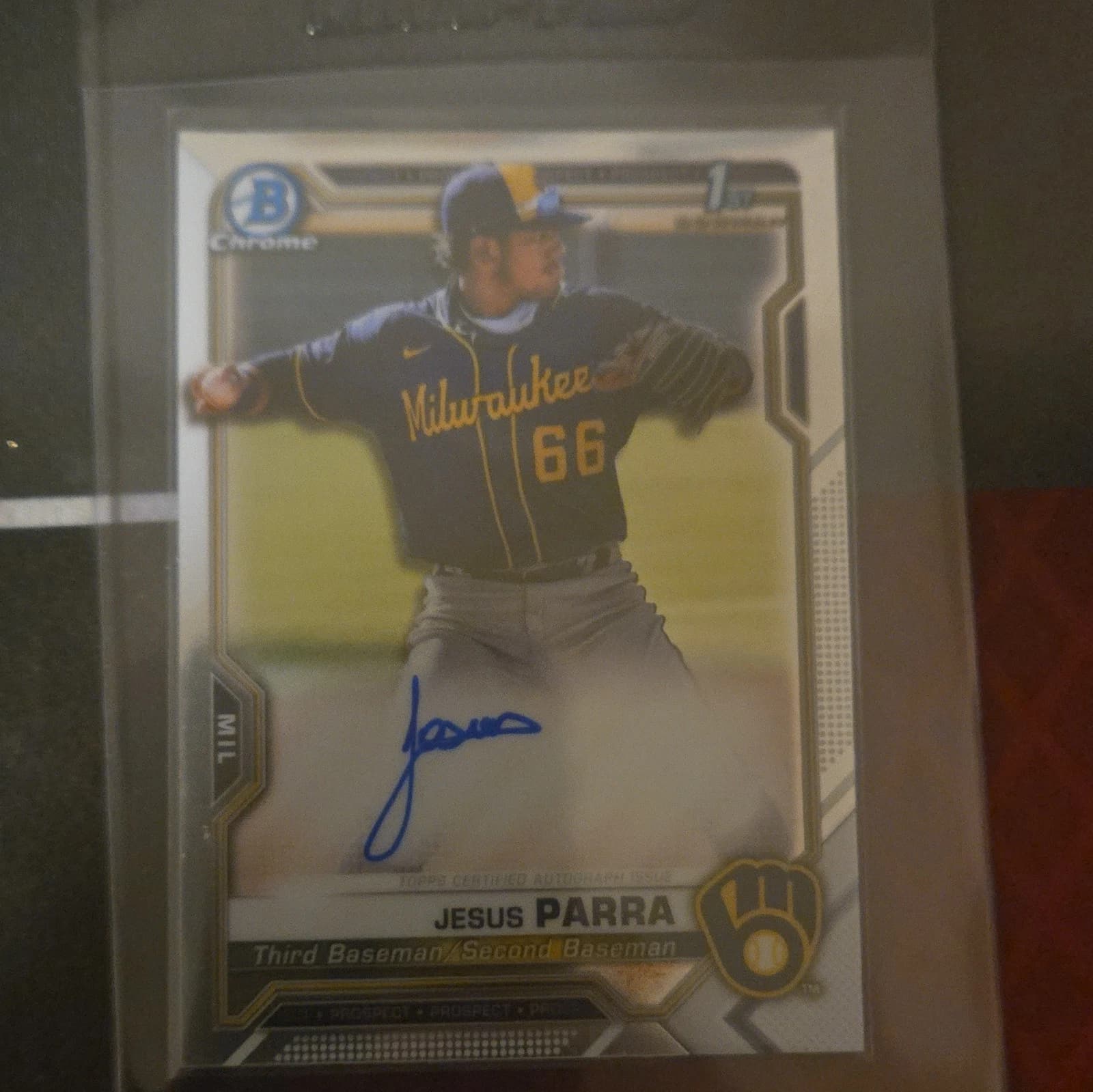 2021 Topps Bowman Chrome Jesus Parra Brewers 1st Bowman RC Auto #CPA-JPAR